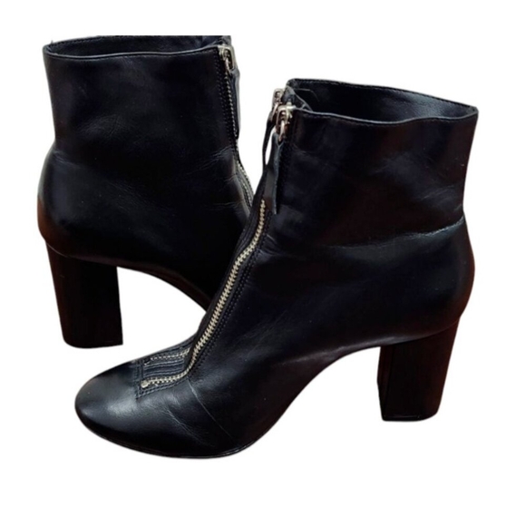 Schutz womens black leather zip bootie size 7 - Picture 9 of 14
